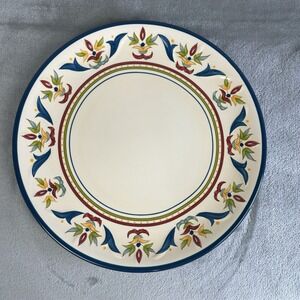 Bobby Flay Sevilla Dinner Plate 10 3/4" Blue Trim Discontinued NEW